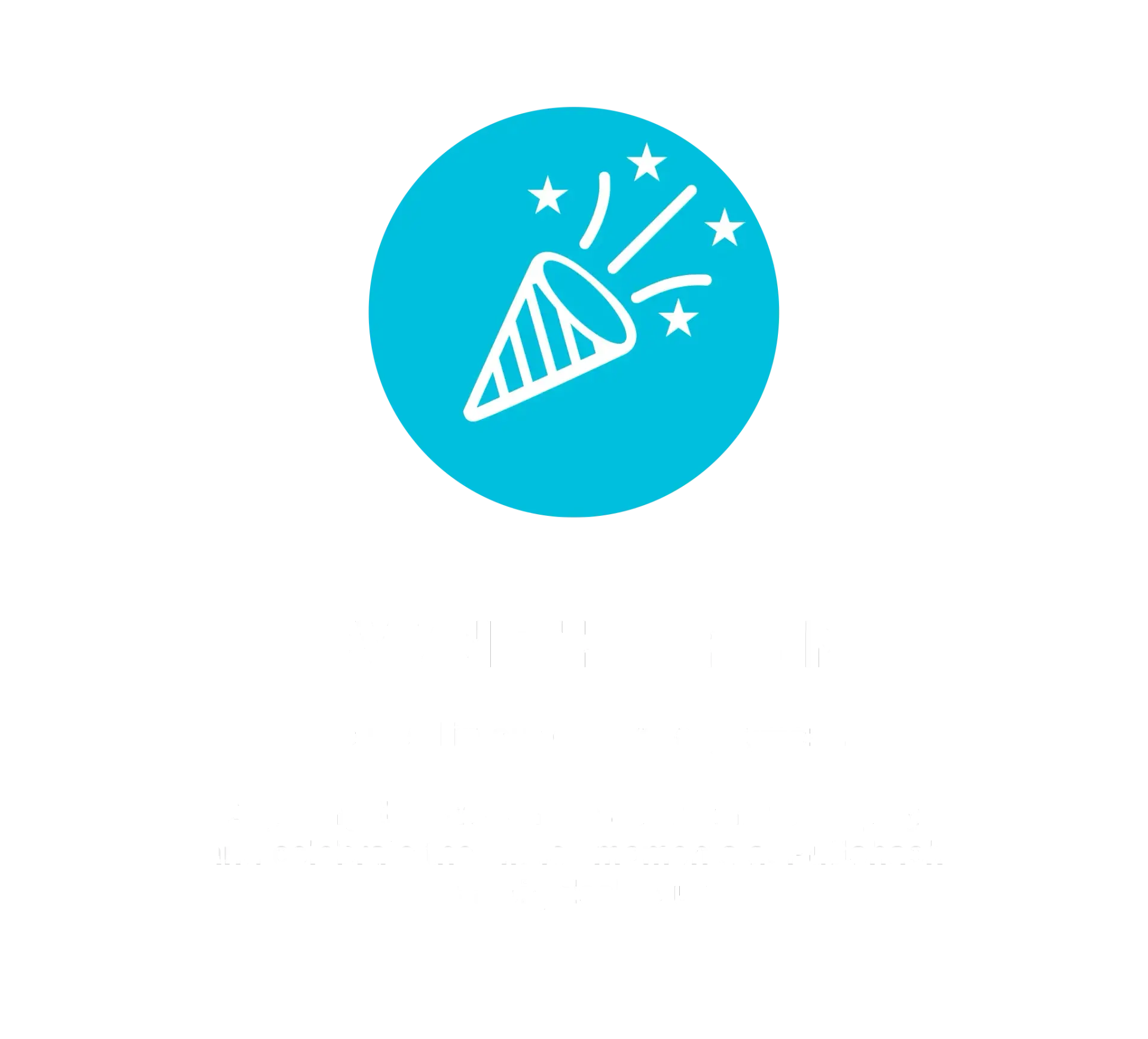 own the fun blue and white icon